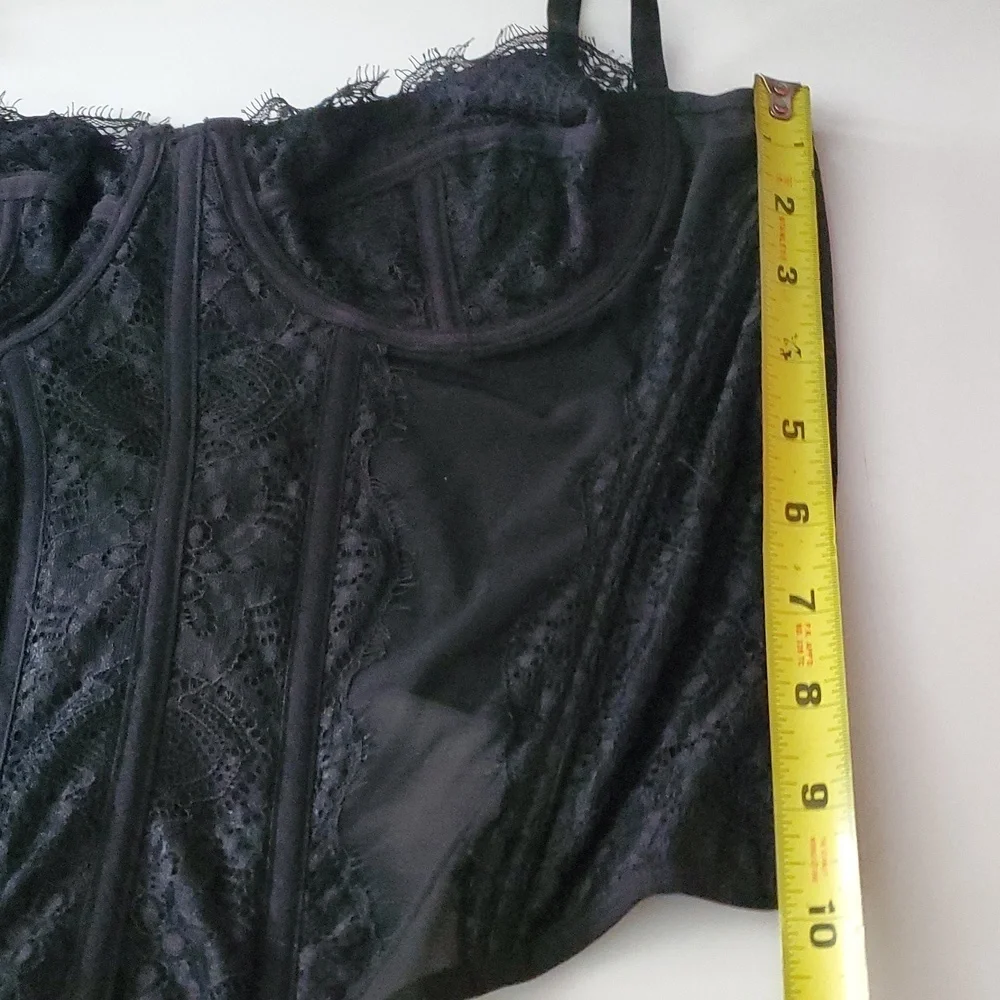 Dealmore Black Corset Tank Size Large Grunge Mesh Lace